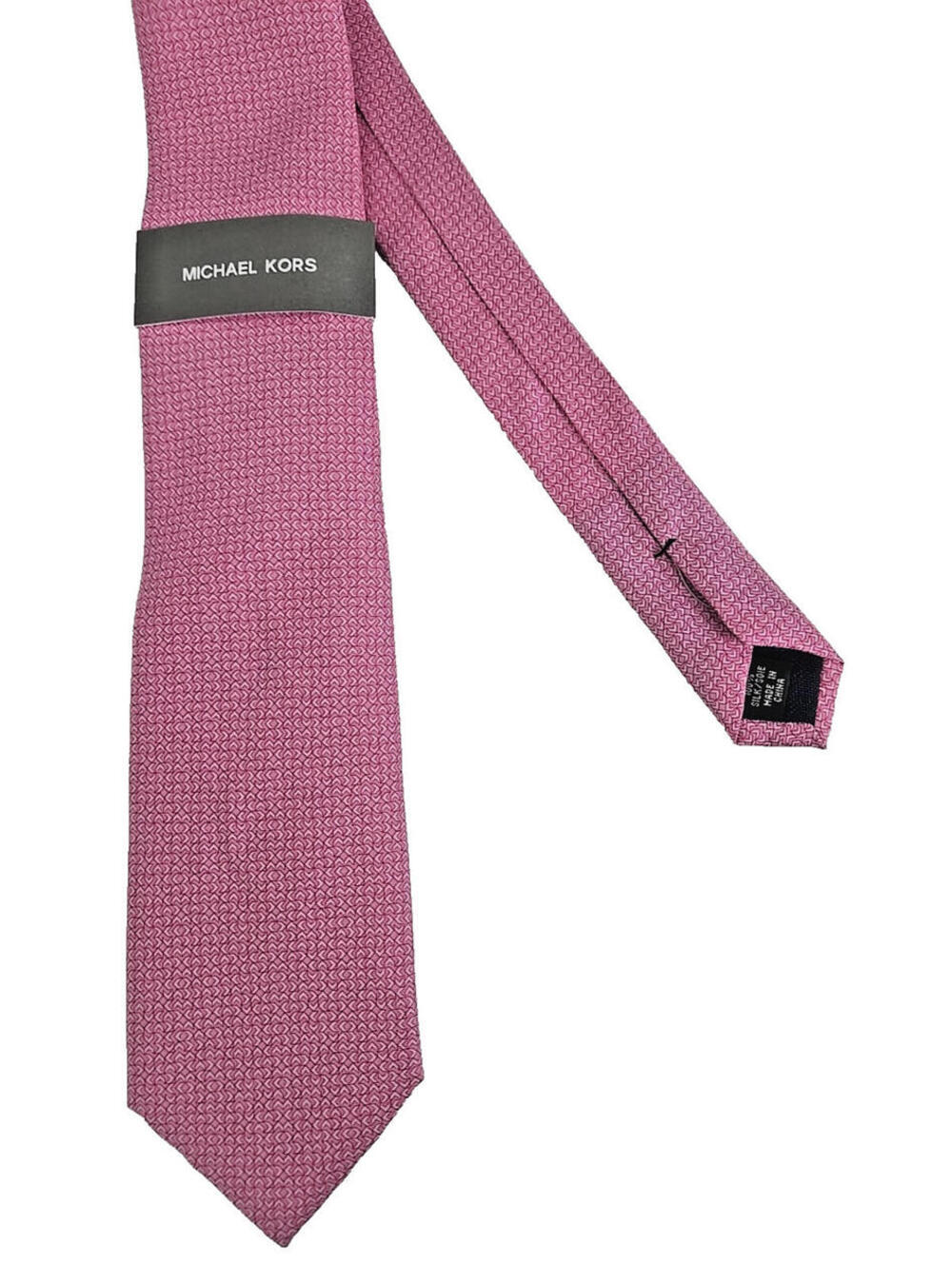 Michael Kors Pink Silk Neck Tie Tiny Pattern NWT Vibrant colorful Classic